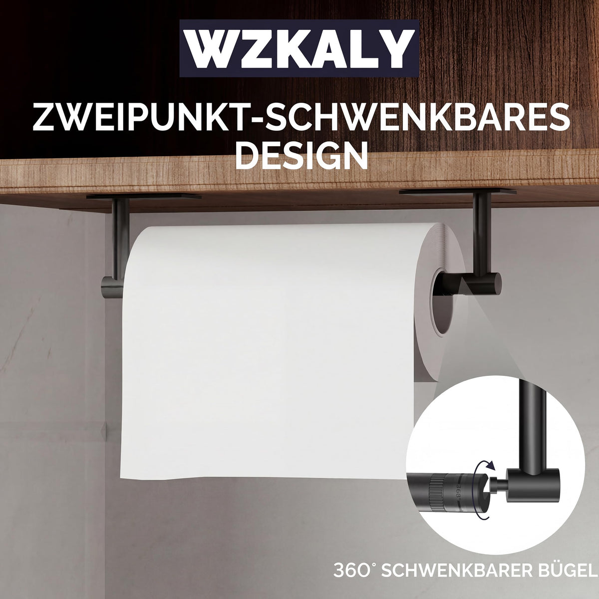 WZKALY SUS304 stainless steel towel holder highlights rust resistance.