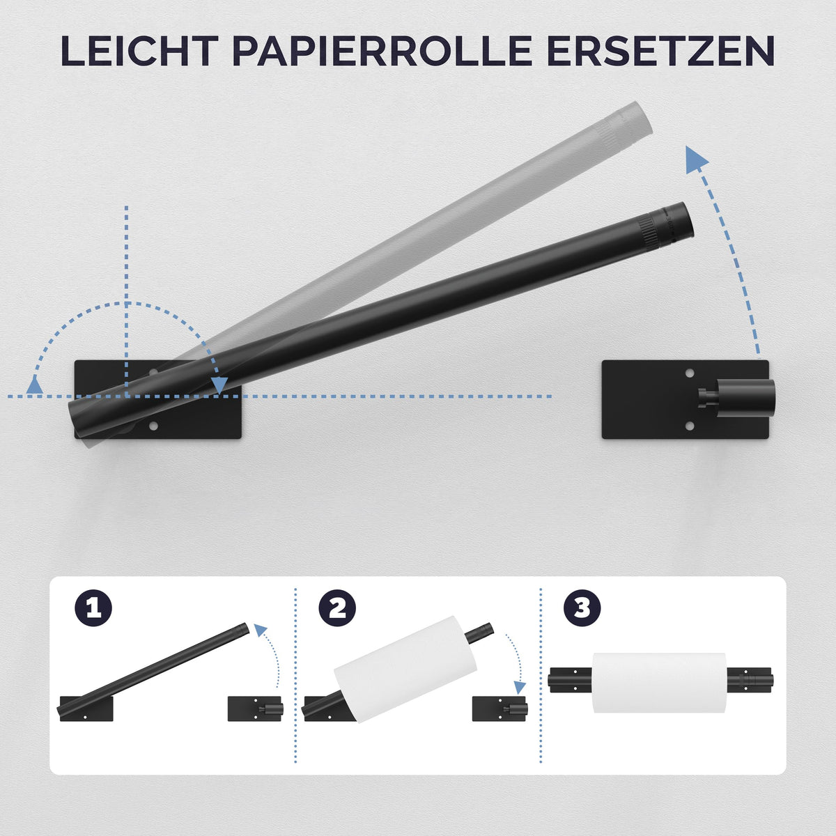 WZKALY under-cabinet paper towel holder side view showing space-saving design.