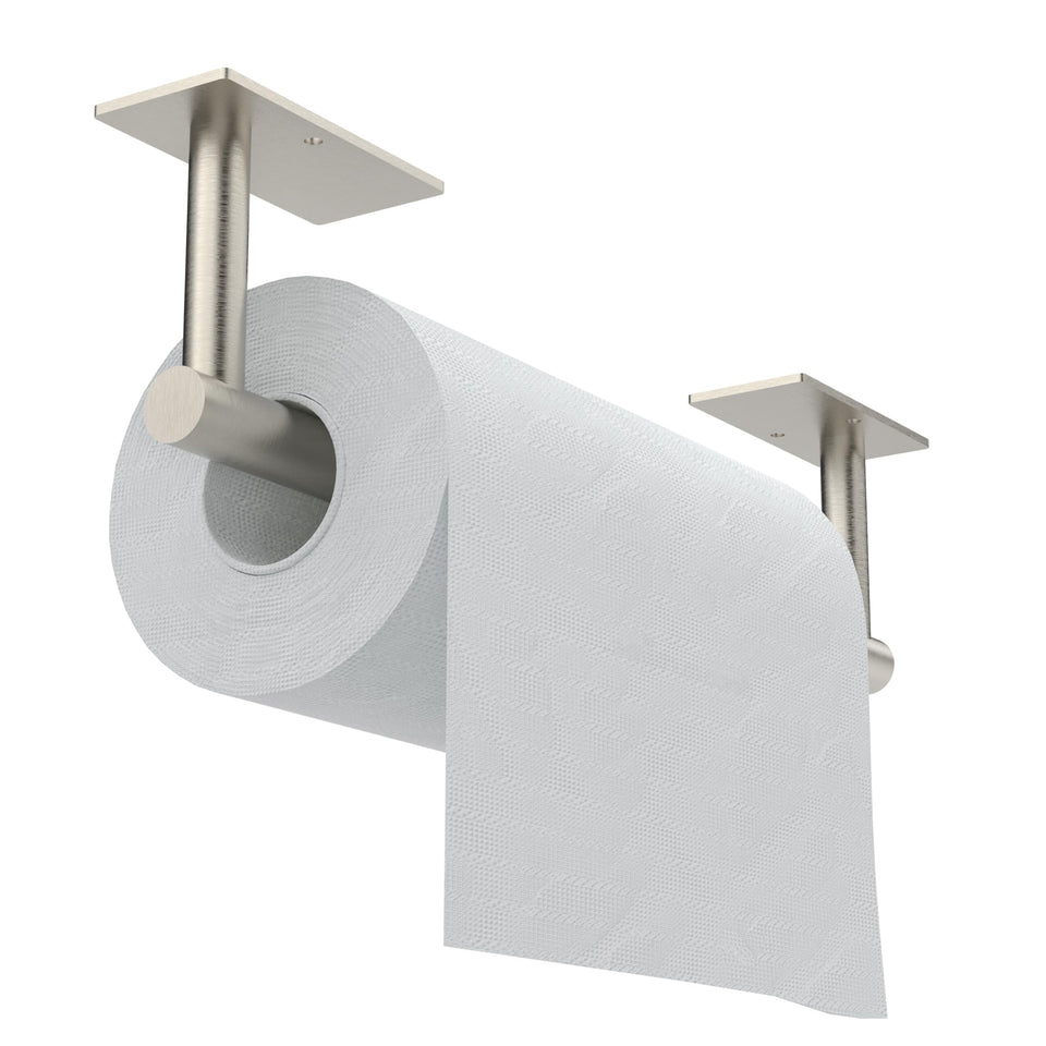 WZKALY paper towel holder under cabinet with pivoting design for easy towel changes.