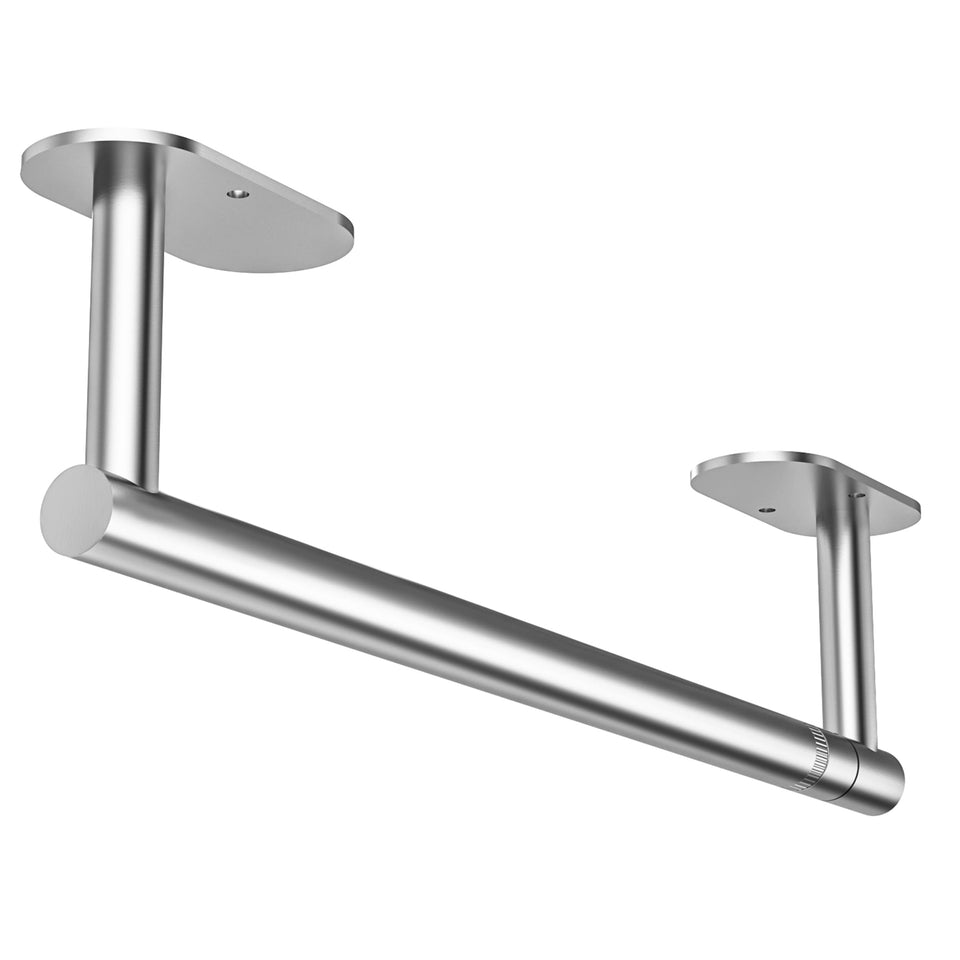 WZKALY under-cabinet paper towel holder with double-post pivoting design for easy access
