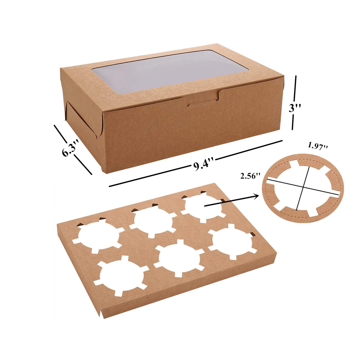 WZRAXJ cupcake boxes with inside inserts securely holding cupcakes