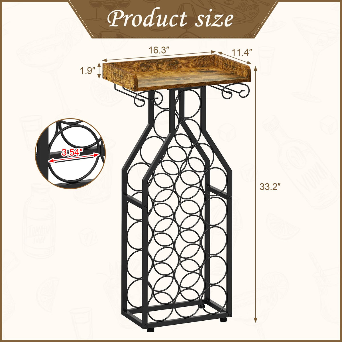 X-cosrack 19-bottle storage capacity for collections