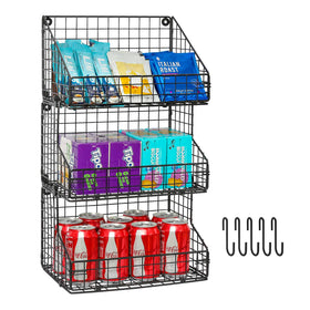 X-cosrack 3-tier stackable snack organizer seen on a countertop for easy access.