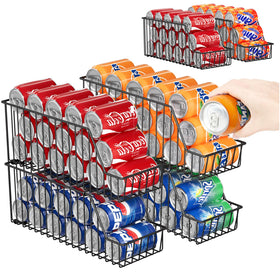 X-cosrack 4-tier can rack showing vertical stacking for organized pantry storage