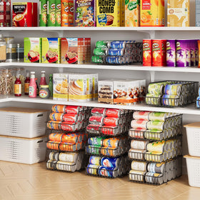 X-cosrack adjustable dividers middle section lets you tailor can heights for varied sizes.
