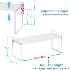 X-cosrack adjustable height feature illustrates 5.5 to 8.1 inch spacing