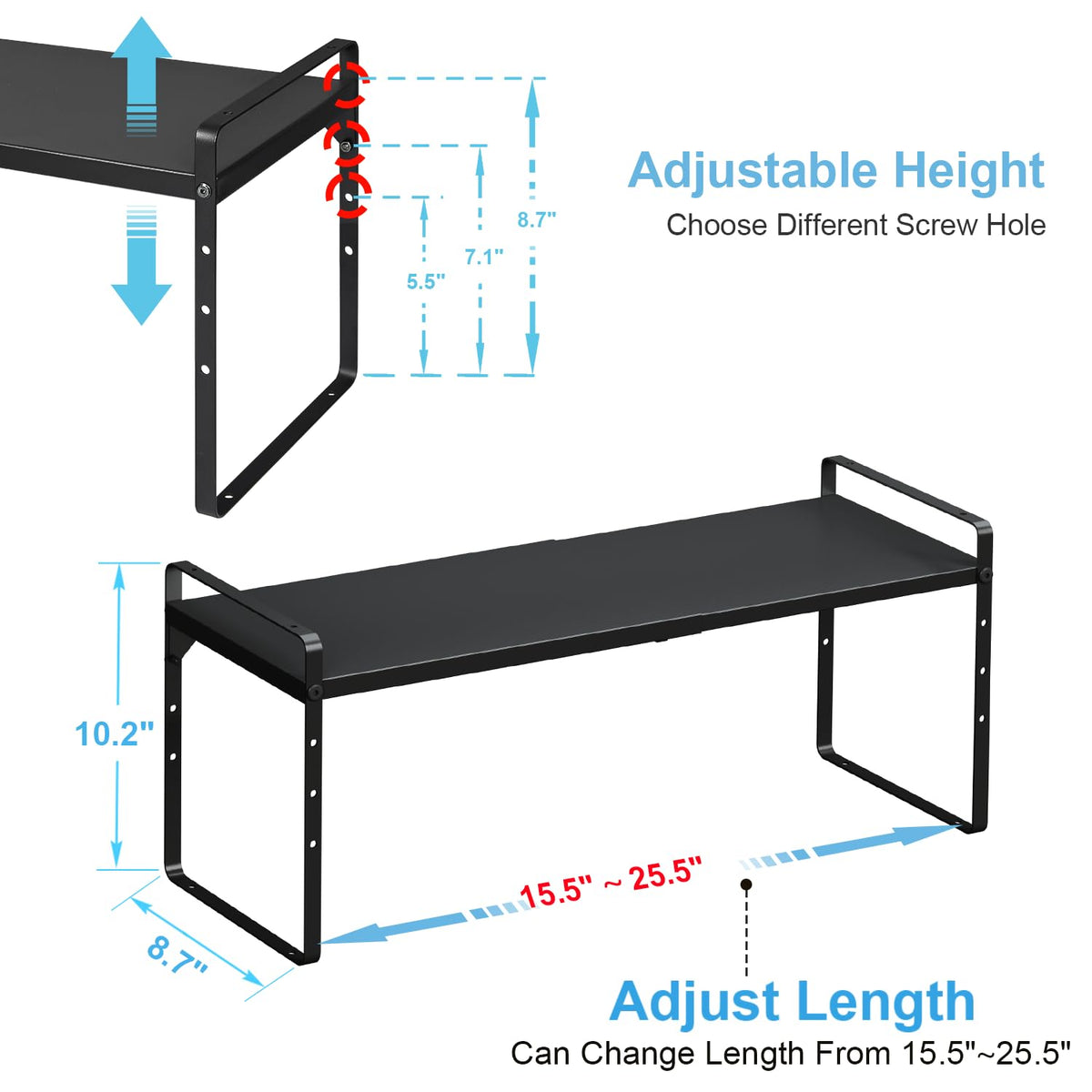 X-cosrack adjustable height shelves enabling flexible spacing