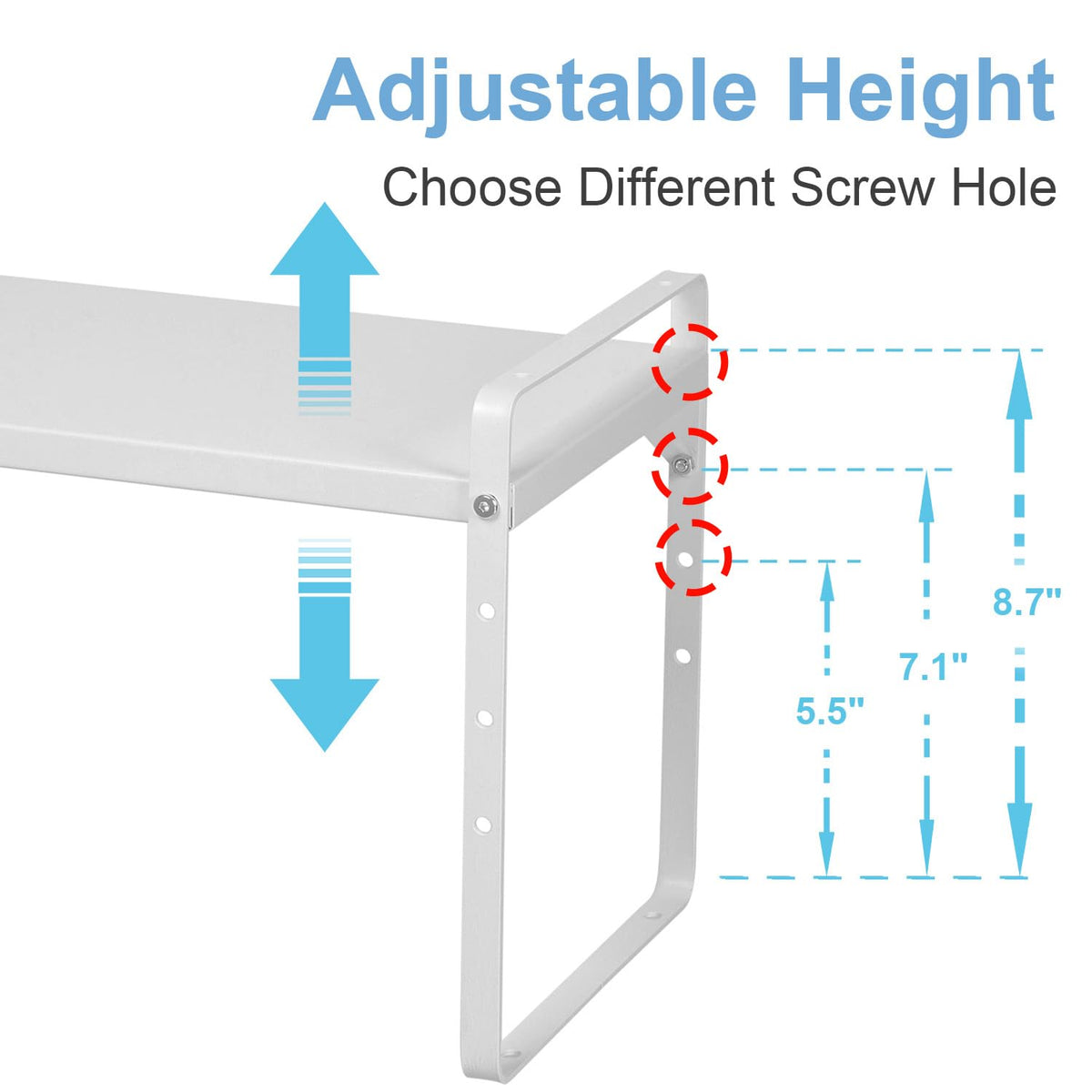 X-cosrack adjustable-length shelves extended from 13.8 to 21.6 inches
