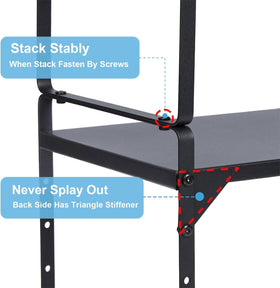 X-cosrack anti-splay support keeps shelves stable during use