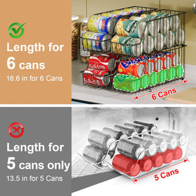 Bottom tier holds six cans for increased capacity in the X-cosrack