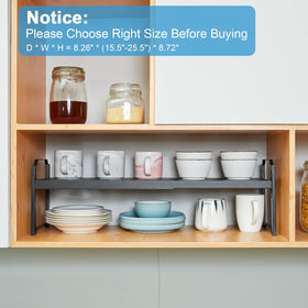 X-cosrack cup and dish organizer setup keeps essentials within reach.