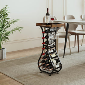 X-cosrack home-bar centerpiece elevates decor while organizing wine and glasses