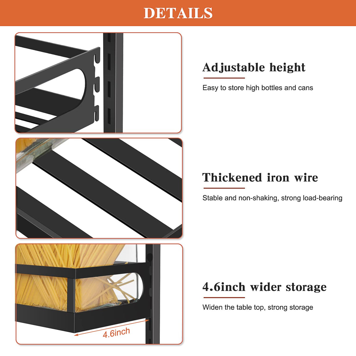 X-cosrack durable metal structure supports daily kitchen use.