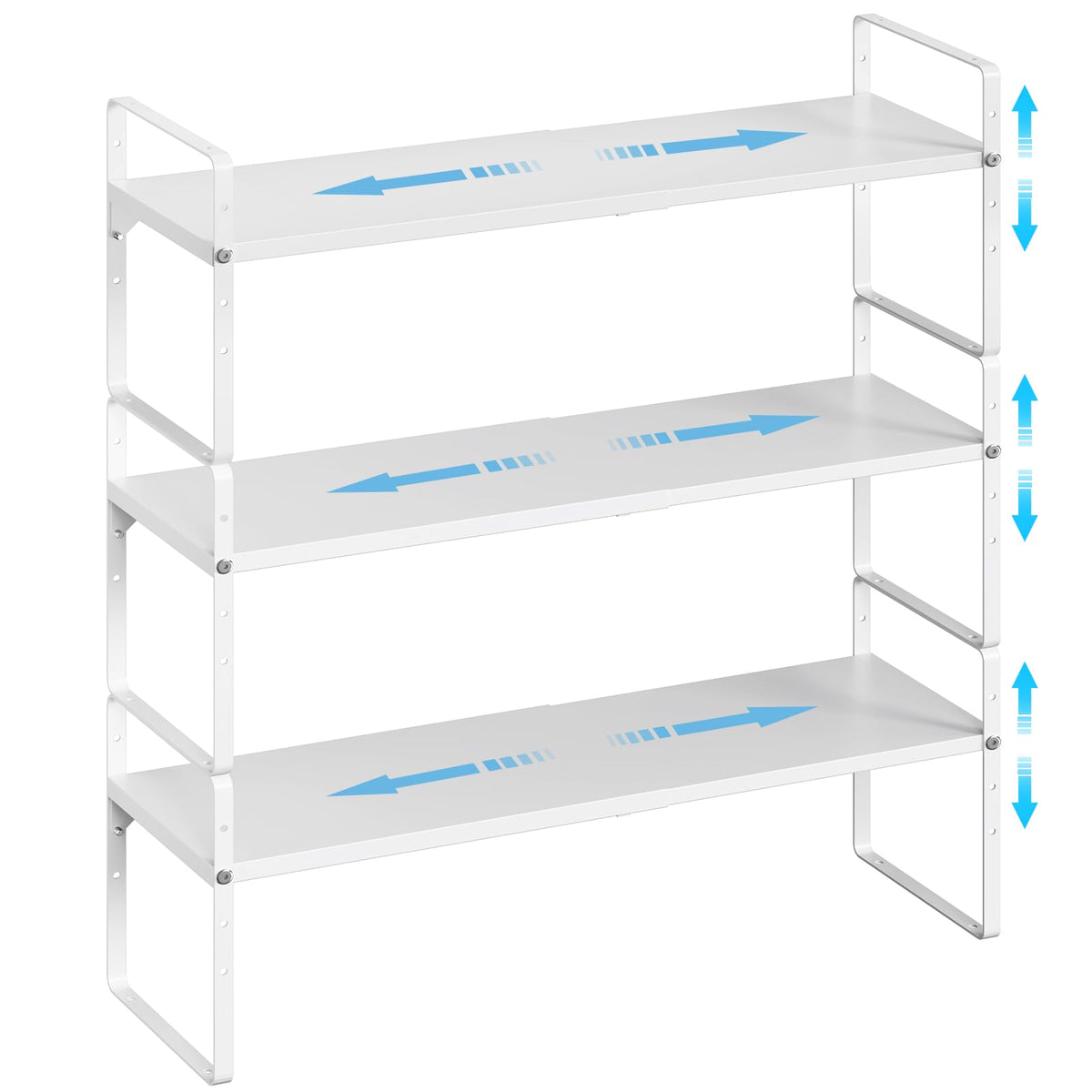X-cosrack expandable shelves at full length for versatile kitchen storage