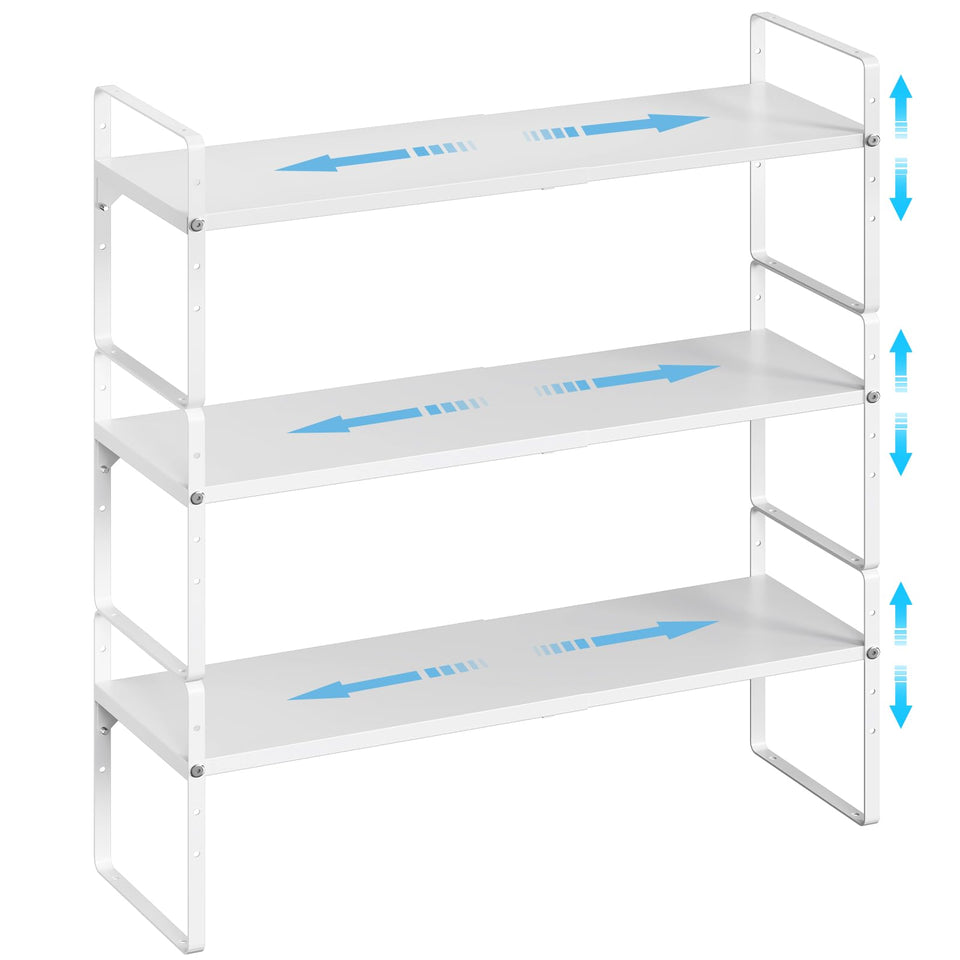 X-cosrack expandable shelves at full length for versatile kitchen storage