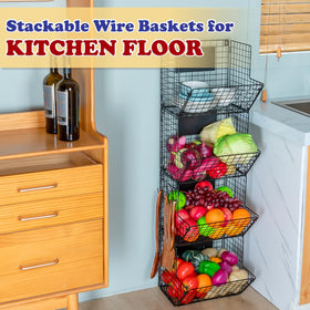 X-cosrack versatile storage for fruits, vegetables, towels, and toiletries.