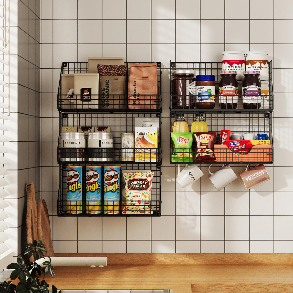 X-cosrack office breakroom storage unit keeping snacks and supplies organized.