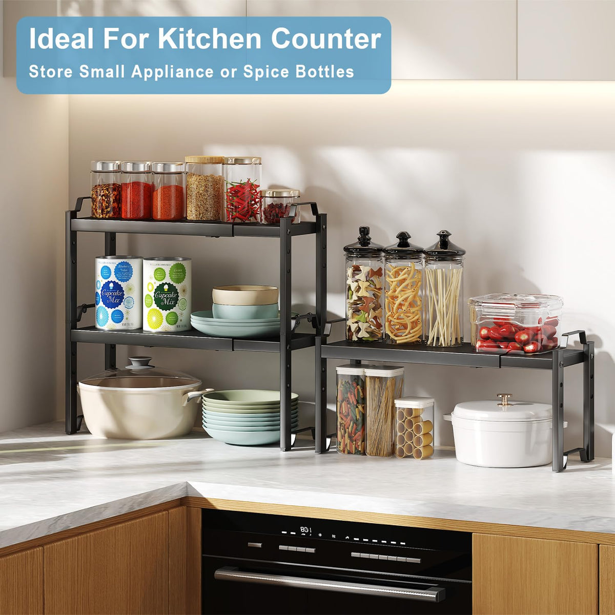 X-cosrack rustproof powder-coated finish resists moisture in the kitchen