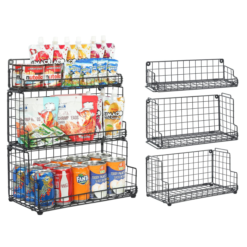 X-cosrack 3-tier stackable basket on countertop keeps fruit accessible.