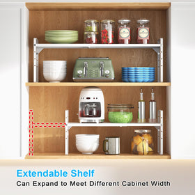 X-cosrack stackable counter shelves maximizing vertical storage in small kitchens