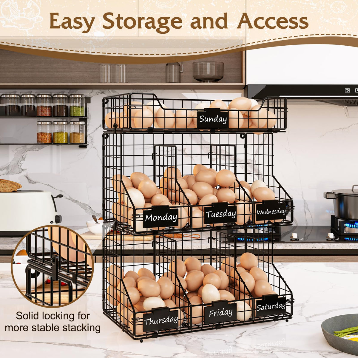 X-cosrack stabilizer feet protect counters from scratches and movement.