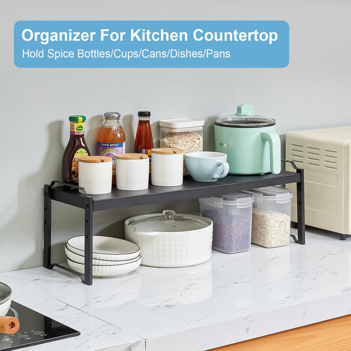 X-cosrack towel and mug shelf keeps essentials accessible.