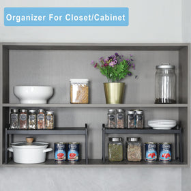 X-cosrack vertical storage maximized with three-tier design for pantry items.