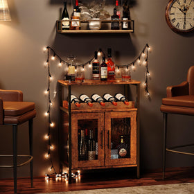 X-cosrack wine bar cabinet detachable glass holder keeps stems neatly stored.