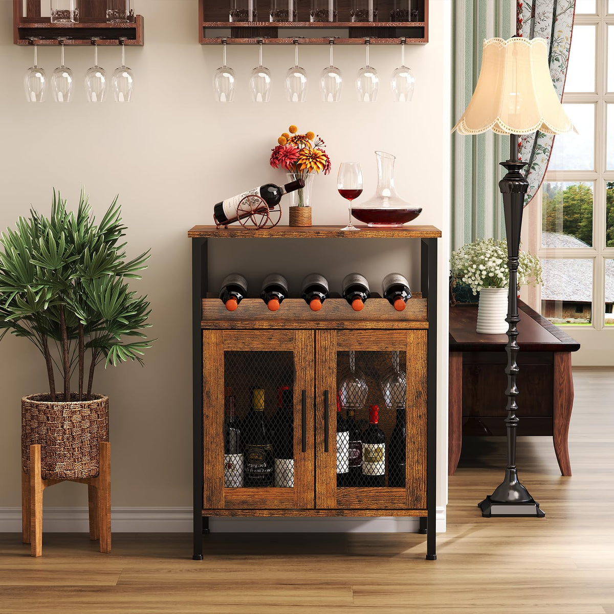 X-cosrack cabinet mesh door allows ventilation and display of your glassware.
