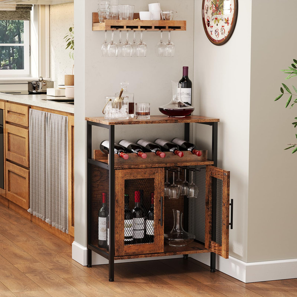 X-cosrack wine cabinet offers versatile storage as a coffee bar or sideboard.