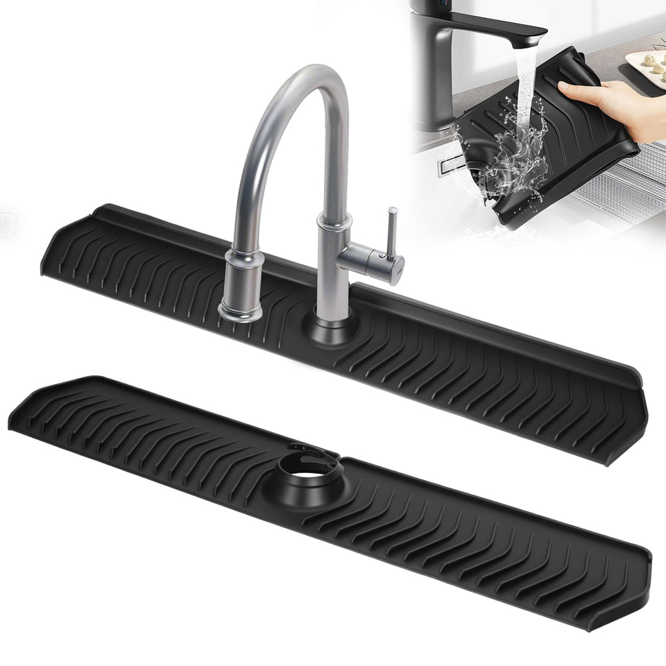 XAUXAGL Kitchen Sink Faucet Mat foldable design keeps counters dry and organized.