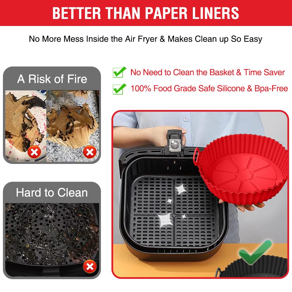 Xabzhzn silicone liner with Ninja AF150 for quick cleanup after meals.
