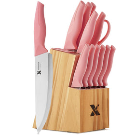 XANAPON knife-set block with built-in sharpener for easy maintenance.
