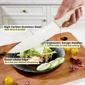 XANAPON ergonomic cream-white handles offer comfortable, secure grip during prep