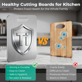 Xanthic Katuchef titanium cutting board double sided in use