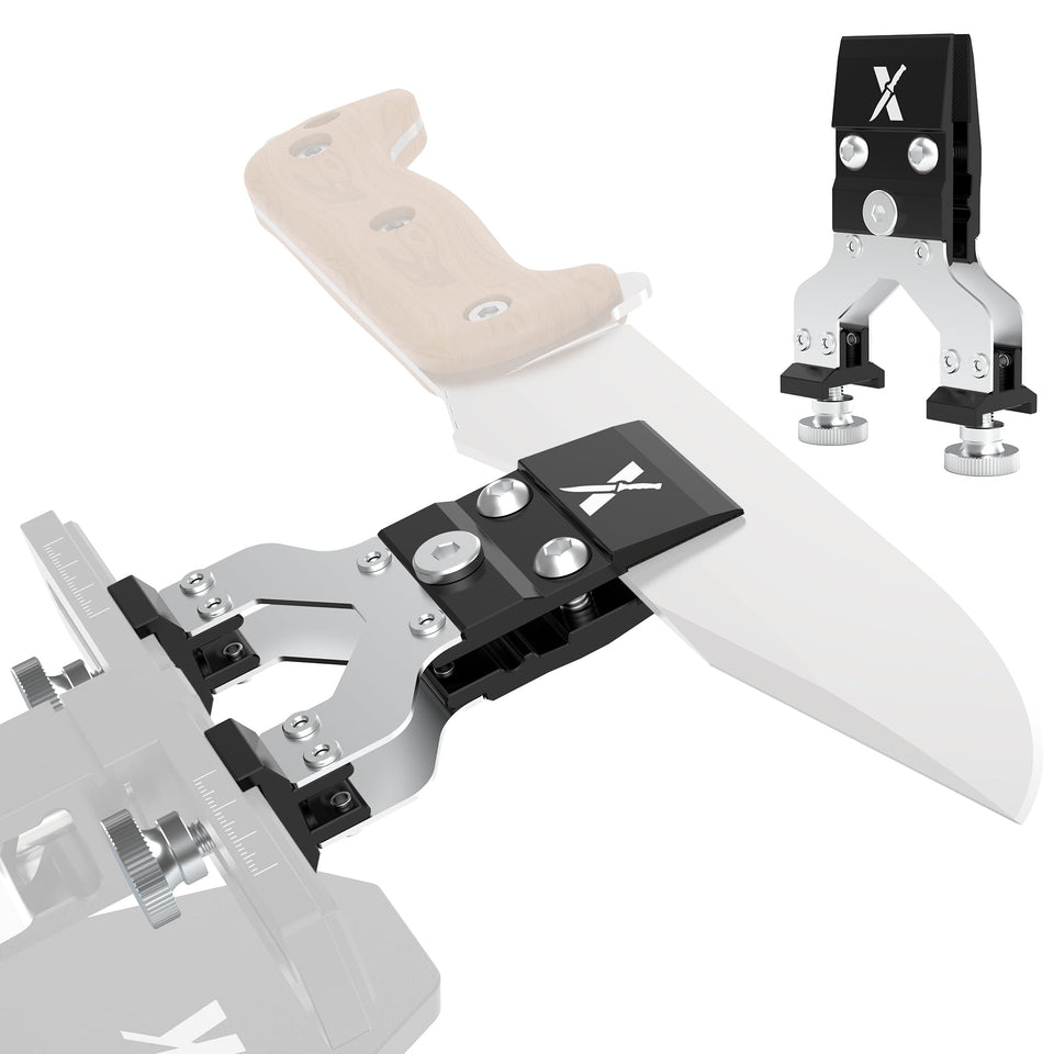 XARILK Center Y Clamp for GEN3 system enables precise sharpening on diverse blades.