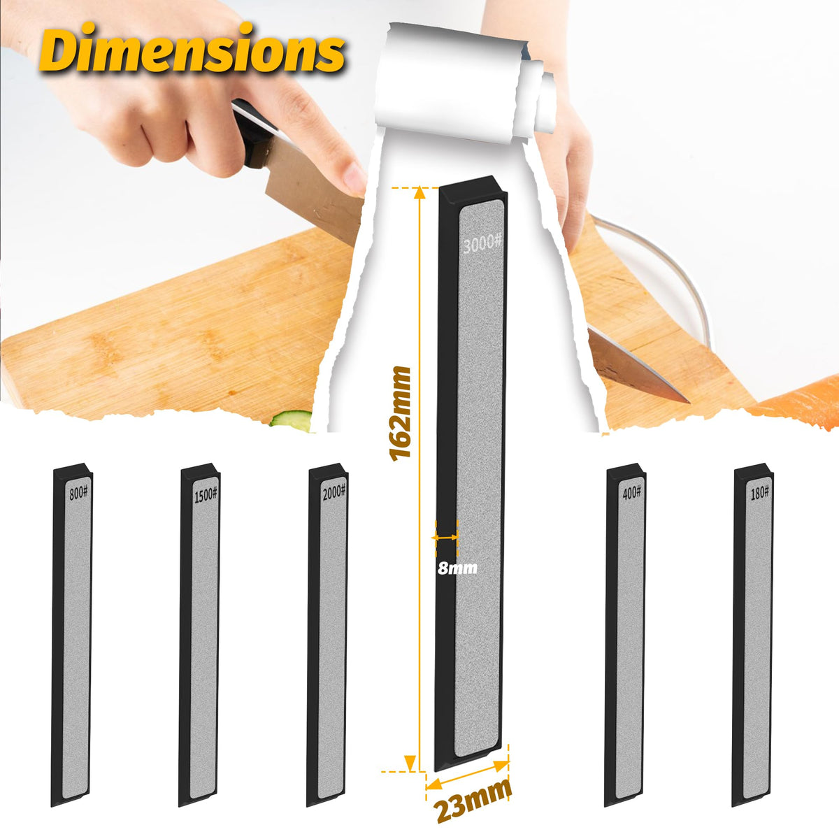 XARILK 2000-grit diamond stone for fine-tuning edges on carbon steel blades.
