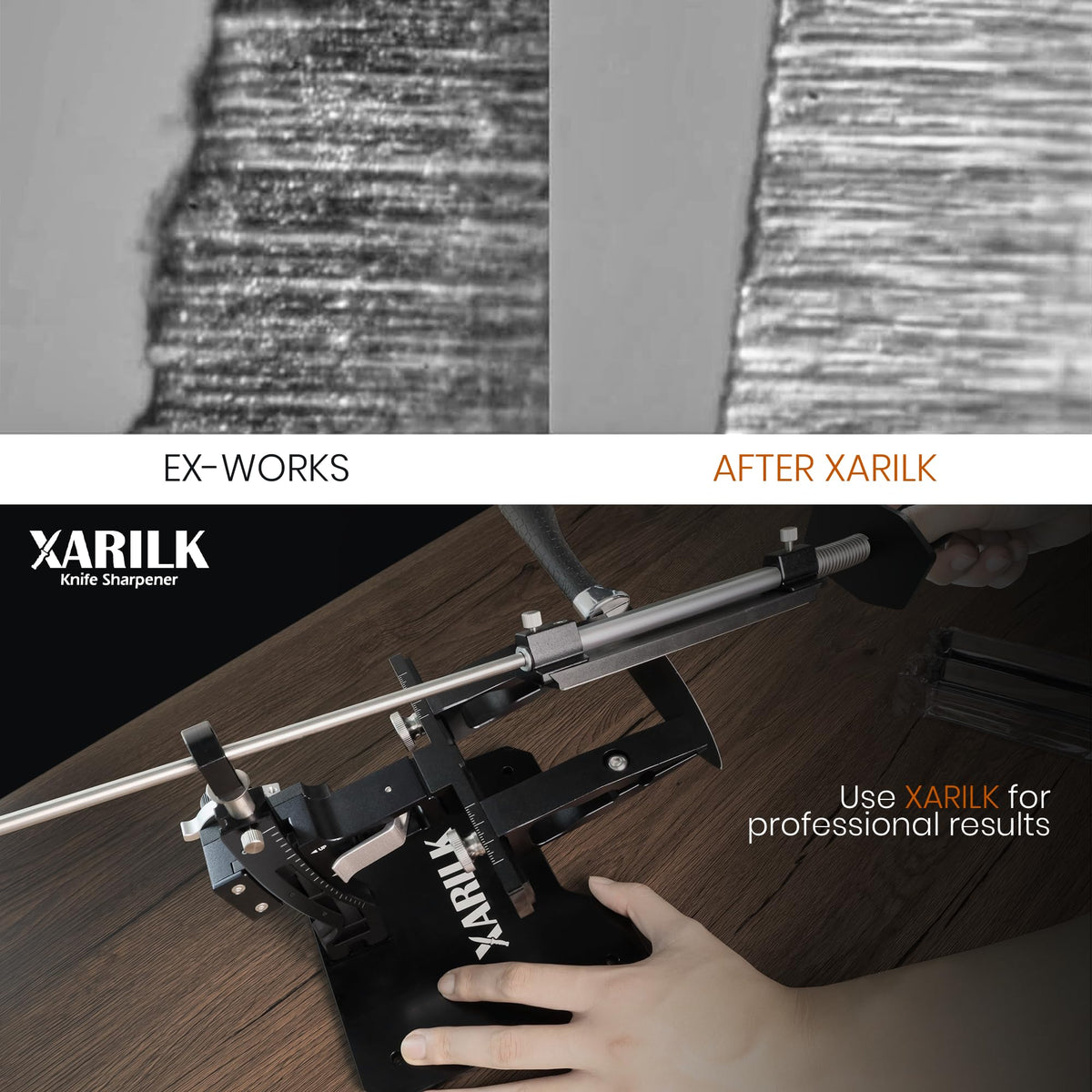 XARILK GEN3 800 diamond plate refines the edge for daily use.
