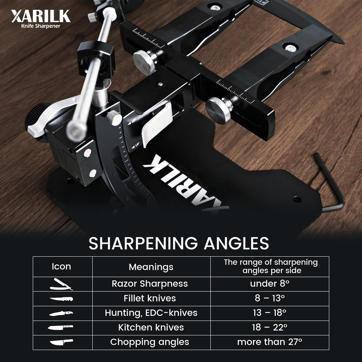 XARILK GEN3 easy setup facilitates sharpening for beginners and pros.