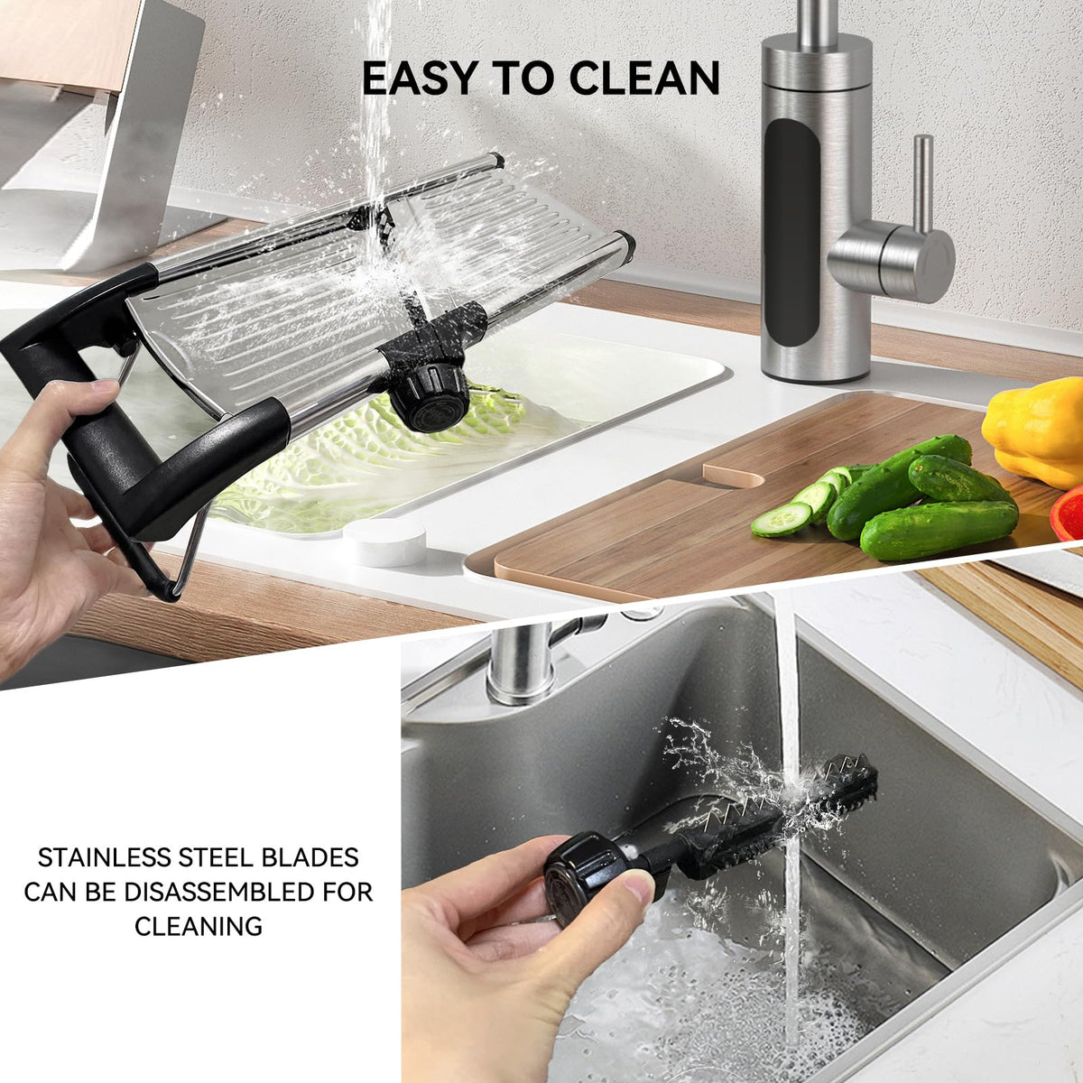 XAYCDEHN mandoline slicer easy cleanup and compact storage for busy kitchens.