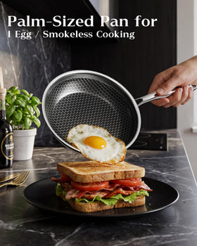 XBM ceramic-etched honeycomb surface enables oil-free frying with minimal smoke