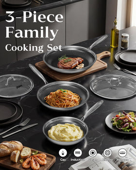 XBM honeycomb ceramic-etched surface enabling oil-free cooking and smooth release