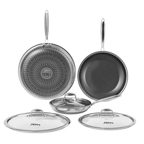 XBM nonstick frying pan set 8-10-12 inch for quick meals with easy flip and cleanup