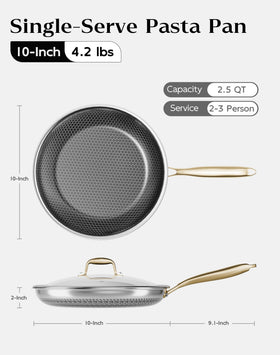 XBM tri-ply stainless steel core ensures even heat distribution