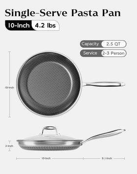 XBM stainless steel tri-ply pan core delivers even heat for crisp searing