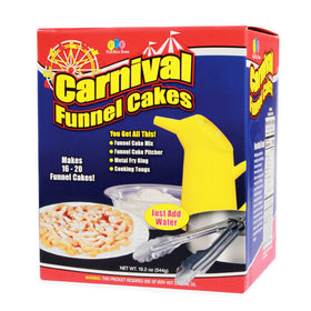 Xcell International Fun Pack Foods pitcher pouring batter for crisp funnel cakes