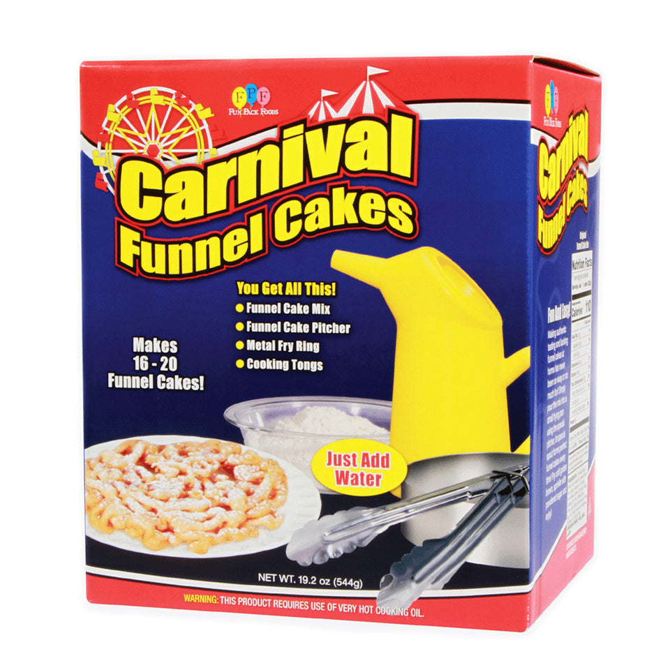 Xcell International Fun Pack Foods pitcher pouring batter for crisp funnel cakes