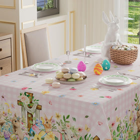 XCHI cross flowers rabbit design tablecloth enhances party décor