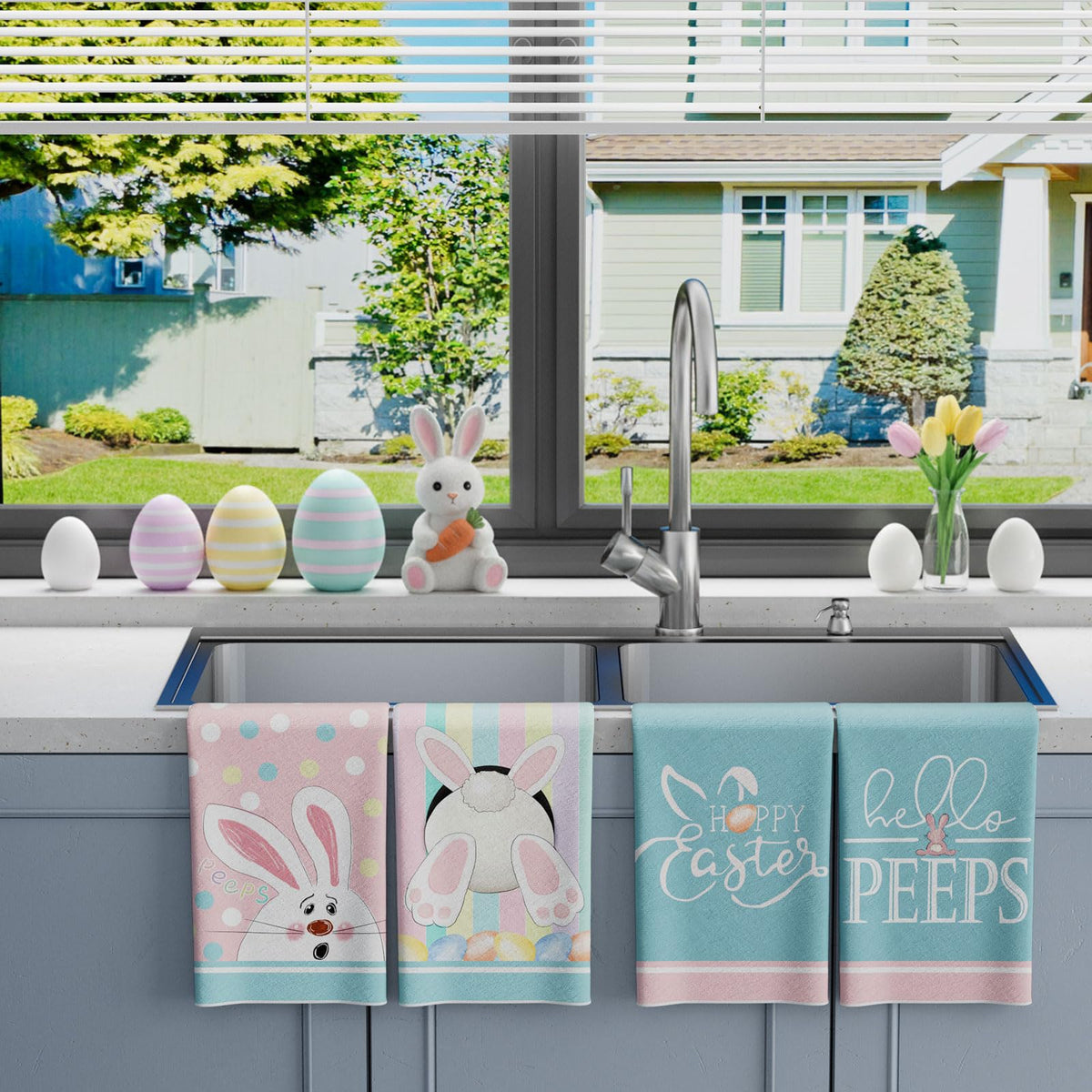XCHI Easy-care dish towels stay vibrant after washing and resist fading.