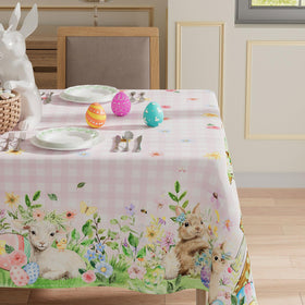 XCHI lamb eggs chick pattern tablecloth for spring gatherings